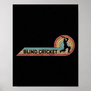 Poster Faixa de Filme de Jogador Vintage de Críquete Cego