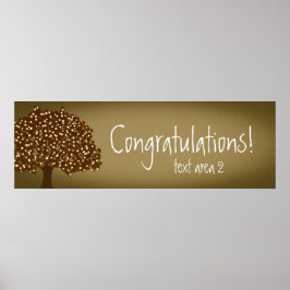 Pôster Faixa de Partido Rústico da Árvore Iluminada pela 