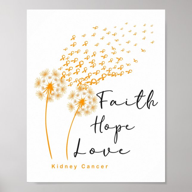 Poster Faixa Laranja Resiste Ao Cuidado Do Câncer de rim  (Frente)