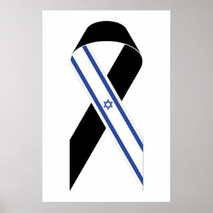 Poster Faixa negra da bandeira israelense