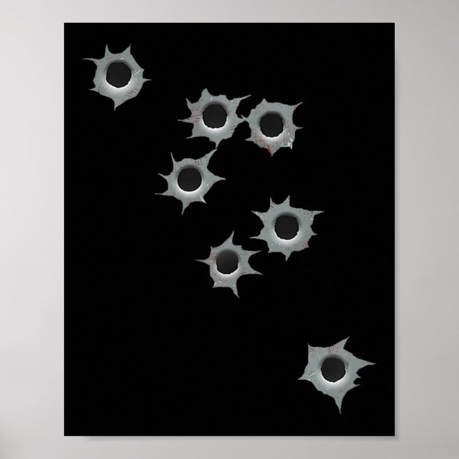 Poster Fake Bullet Hole Funny Costume Graphic Design  (Frente)