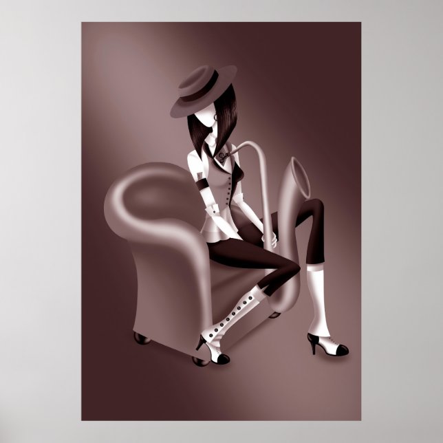 Poster "Fala fácil" - Inspirado no Jazz (Frente)