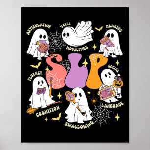 Poster Fala Terapêutica Spooky Slp Halloween Cute Ghost
