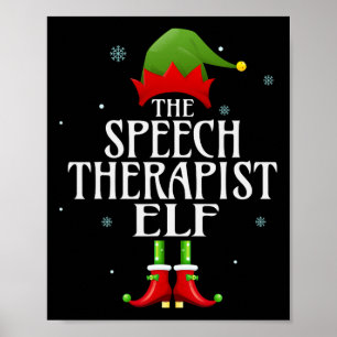 Poster Fala Terapista Elf Xmas Correspondente Grupo Famil