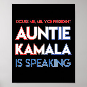 Poster Falando Kamala Harris Tia Negra América Indiana