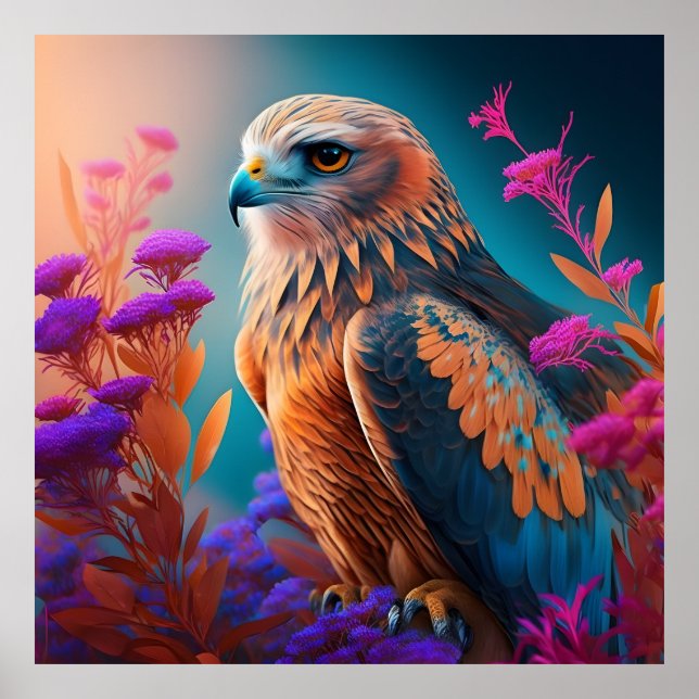Poster Falcão Colorido (Frente)