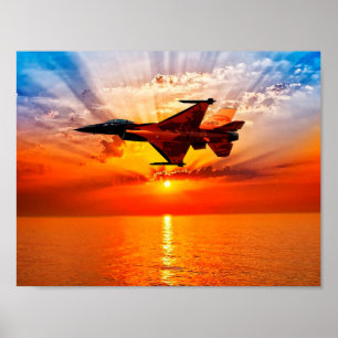 Poster Falcão F-16 de combate