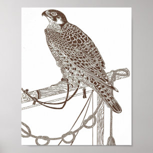 Poster Falcão Perch, Icônico, Falcon Art, Japão Impres
