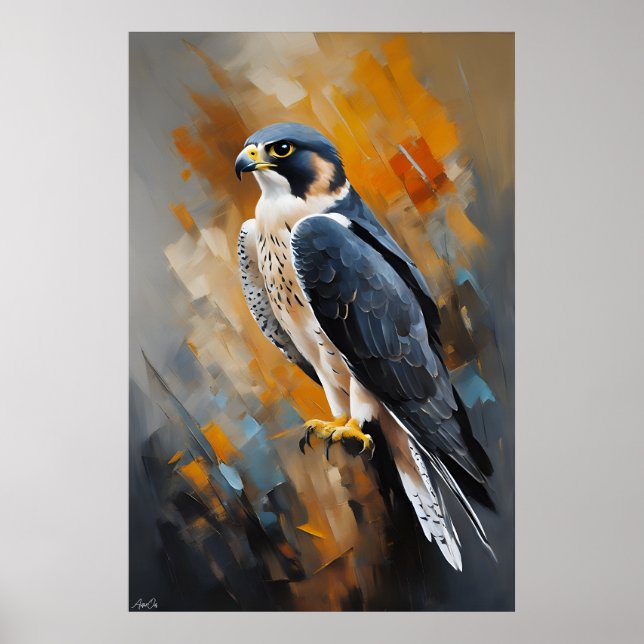Pôster | Falcão Peregrino | Estilo de pintura (Frente)
