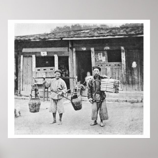 Pôster Falcões chineses, c.1870 (foto b/w) (Frente)
