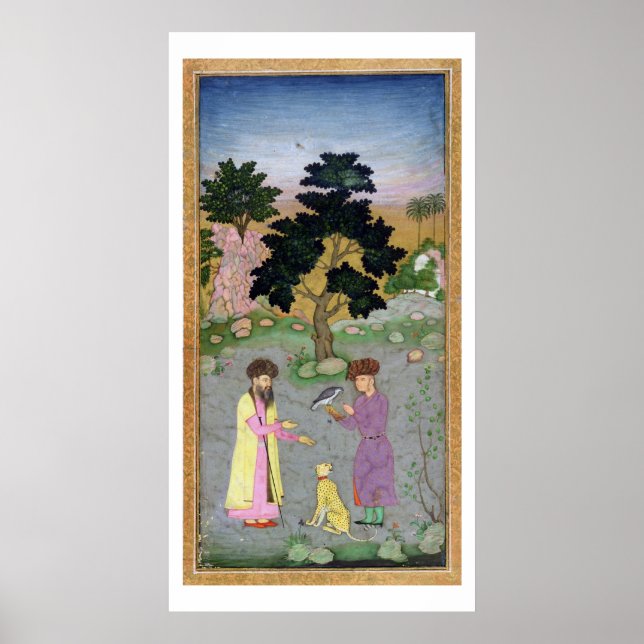 Poster Falconer com companheiro e chita de estimação, do (Frente)