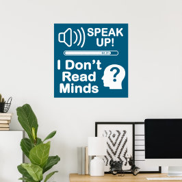 Poster Fale Alto – Não Leio Mentes Comunicação Divertida