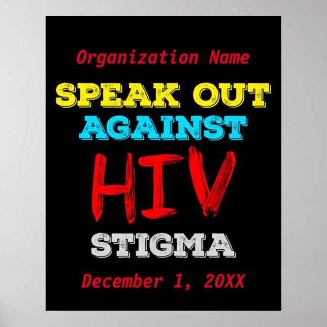 Poster Fale Contra o Estigma do HIV - Sensibilização para (Frente)