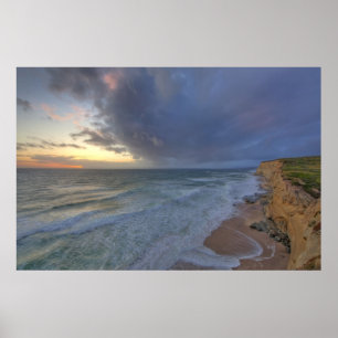 Pôster Falésias do mar capturam dias de última hora em 