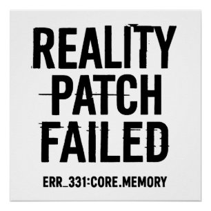 Pôster Falha no patch de realidade - Tipografia com falha