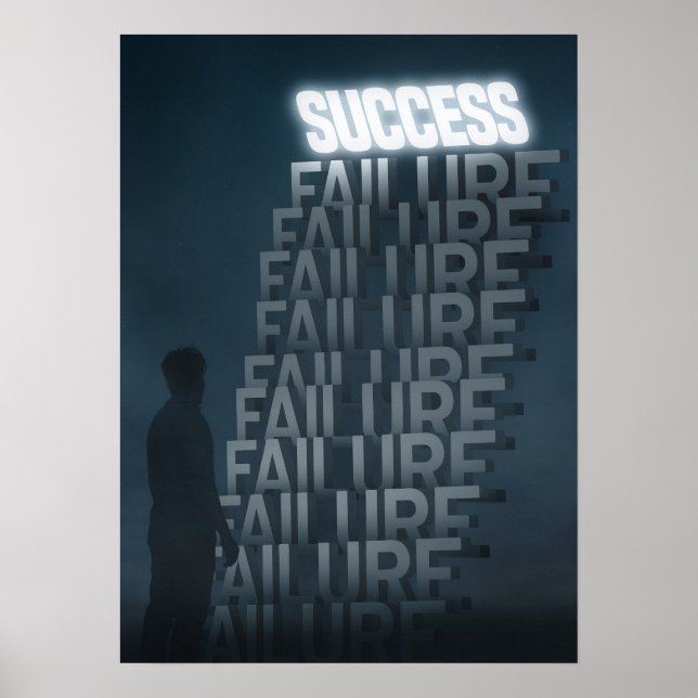 Poster Falhas no sucesso - Motivação do Hustle (Frente)