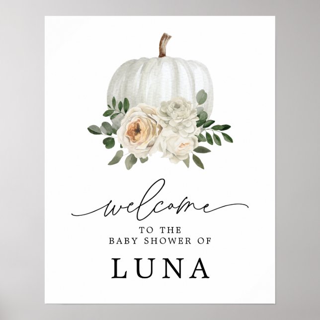 Poster Fall Baby Shower Welcome (Frente)