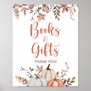 Poster Fall Books & Gifts Pumpkin Shower Sign