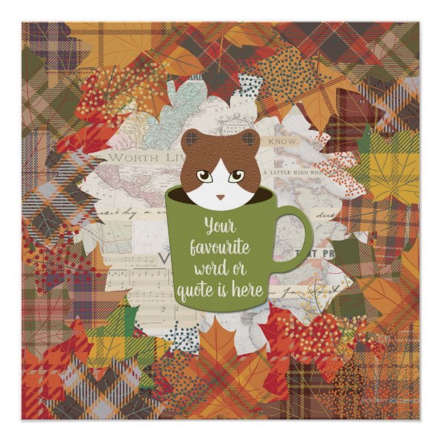 Pôster Fall Break Cat Glossy Poster (Frente)