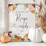 Poster Fall burgundy floral deixe seu cartão de receita a<br><div class="desc">Fall burgundy floral deixe seu cartão de receita aqui Poster Correspondente disponível.</div>