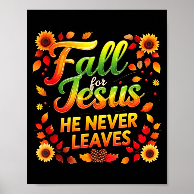Poster Fall Christian Thanksgiving Autumn Jesus My Favour (Frente)