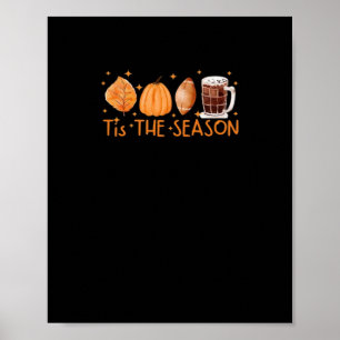 Poster Fall Coffee Cute Lover Halloween Bompkin Latri Dri