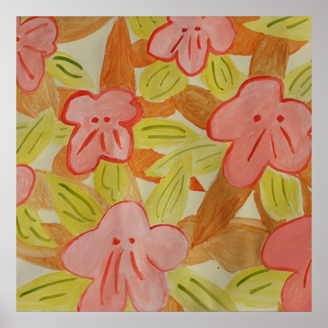 Poster Fall Colored Flowers (Frente)