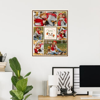 Poster Fall Deixa A Família Monograma 6 Foto Ação de Graç