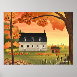 Poster Fall Farmhouse Autumn Pumpkin Patch