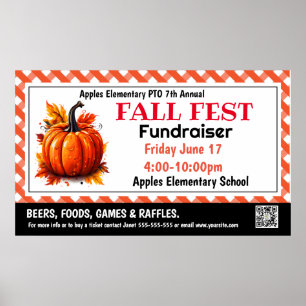 Poster Fall Fest Fundraiser PTO Banner da Igreja PTA