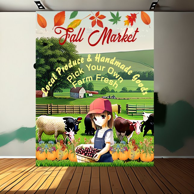 Poster Fall Festival Escolha Sua Fazenda Produto Fresco (Pick Your Own Farm Fresh)
