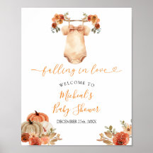 Fall Floral Baby Clothes Chá de fraldas Bem-vindo