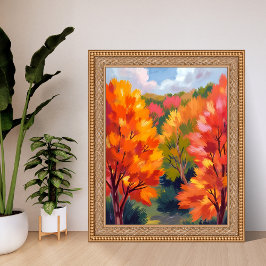 Poster Fall Foliage | Autumn Leaves Watercolor Nature