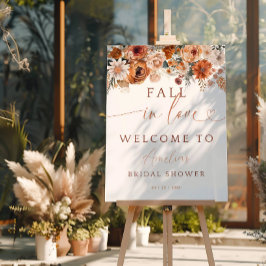 Pôster Fall In Love Autumn Floral Welcome Sign
