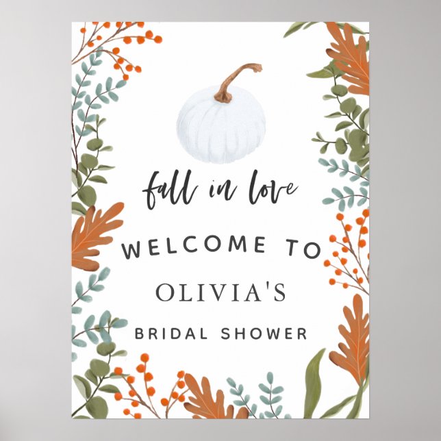 Poster Fall In Love Autumn Welcome Sinal (Frente)