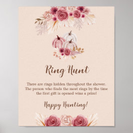 Poster Fall In Love Elegant Ring Hunt Bridal Shower Game