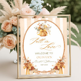 Poster Fall in Love Pumpkin Bridal Shower Welcome