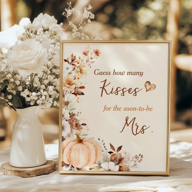 Poster Fall in Love Pumpkin Cards and Gifts Bridal Shower (Criador carregado)