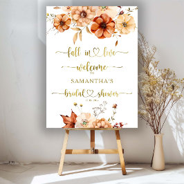 Poster Fall in Love Rust Creme Sinal de boas-vindas do Ch