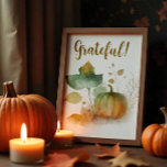 Poster Fall In Love Rustic Pumpkin<br><div class="desc">Grateful - Autumn celebration</div>