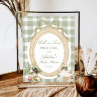 Fall in Love Vintage Sage Chá de fraldas Bem-vindo