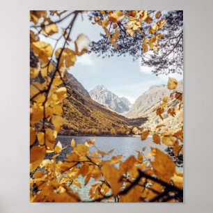 Poster Fall Lake Primavera Mountain 4k Wallpaper simples