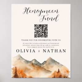 Poster Fall Mountain Honeymoon Fund - Sinal de Casamento