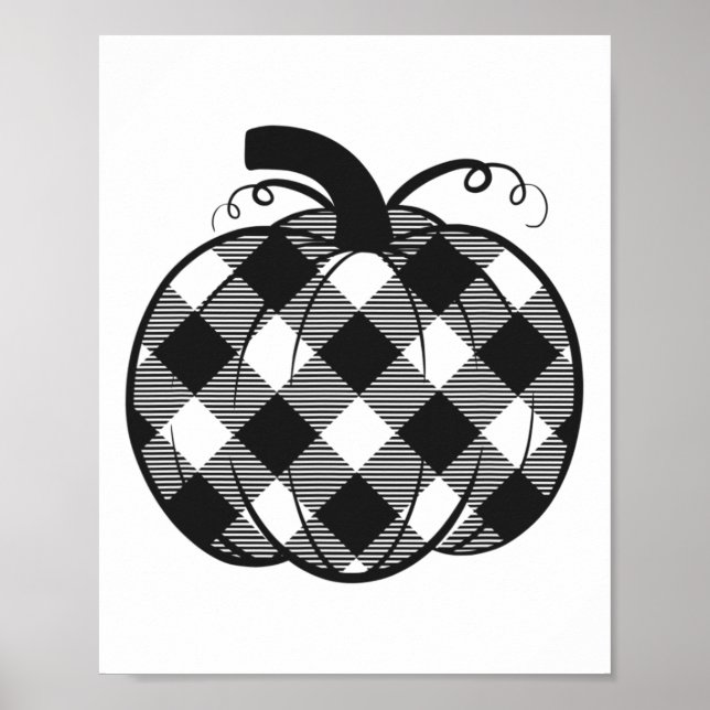 Poster Fall Pumpkin Cute Ação de Graças Autumn Buffalo Pl (Frente)