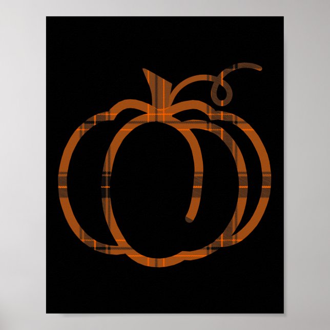Poster Fall Pumpkin Cute Ação de Graças Autumn Buffalo Pl (Frente)