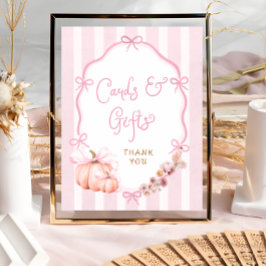 Poster Fall Pumpkin Floral Baby Shower Cards and Gifts