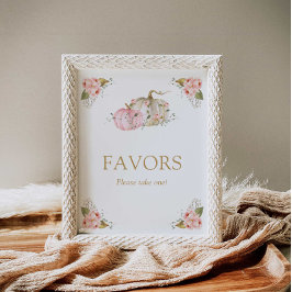 Poster Fall Pumpkin Girl Birthday Favorece Sinal