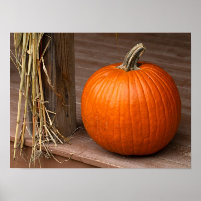 Poster Fall Pumpkin on Porch (Frente)