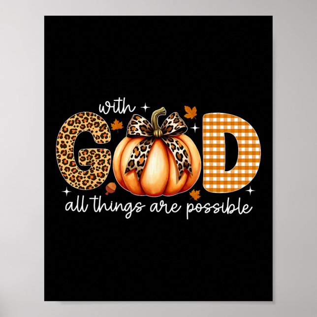 Poster Fall Pumpkin S For Women Jesus Christian Thankdom (Frente)