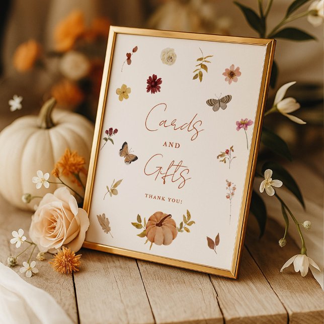 Poster Fall Pumpkin Wildflower Cards and Gifts Sign  (Criador carregado)